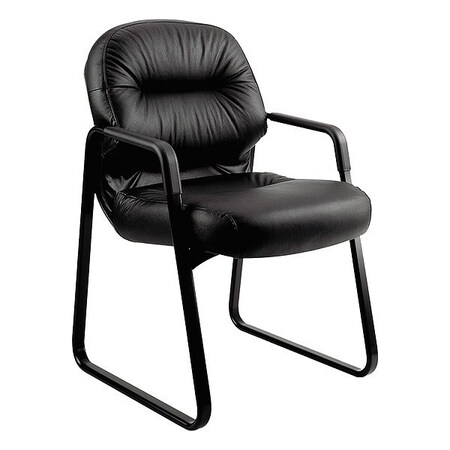 Hon Armchair, Black Seat, Black Back, 23 1/4 in W 27 3/4 in L 36 in H, Leather Seat H2093.SR11.T