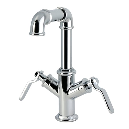 Kingston Brass Two-Handle Single-Hole Bathroom Faucet with Push Pop-Up Drain, Polished Chrome LS6301KL