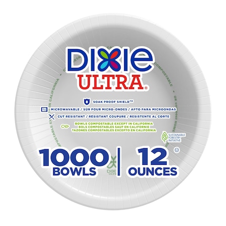 Dixie Dixie, Bowls, White, Hvy, 12oz, PK125 SXB12W
