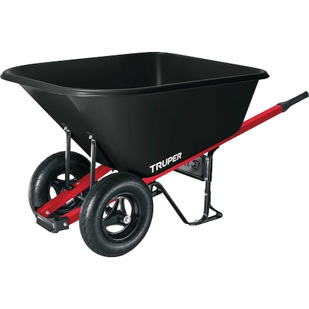 Truper 10 Cu. ' Poly Wheelbarrow with Steel Handles PP10