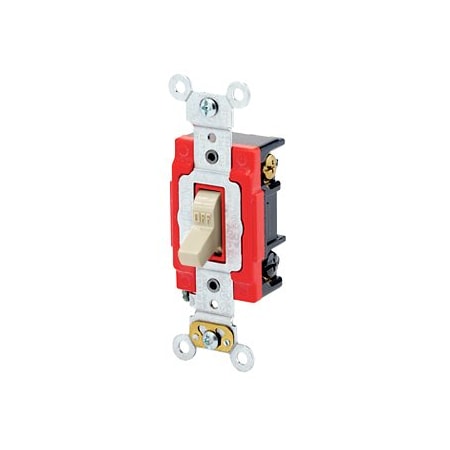 Leviton Toggle Switch, 20 Amp, 120 Volt, Ivory 1223-LHI