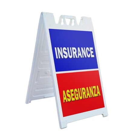 Signmission Insurance Aseguranza, A-Frame & 2 Sign Inserts, Heavy-Duty Plastic Frame SBHD-C-2436-Insurance Aseguranza