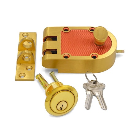Ecs Hardware Durable Heavy Duty Single Cylinder Bronze, SC1, Jimmy Proof Lock ECSH-JP01-SC1