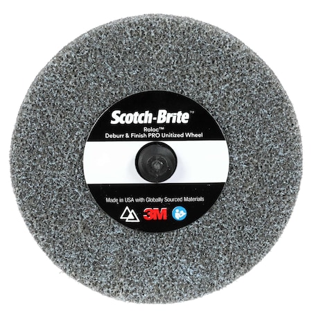 Scotch-Brite Scotch Brite Roloc Deburr and Finish PRO Unitized Wheel, 8C Medium, TR, 3 in x 1/4 in, 40PK DP-UR
