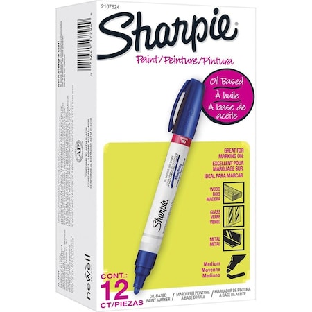 Sanford Paint Marker, Blue, Medium Tip, 12 PK 2107624