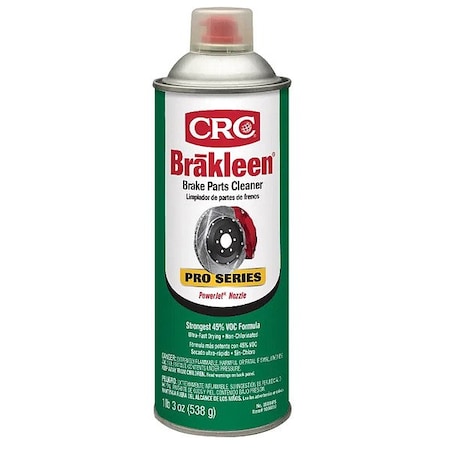 Crc Brake Parts Cleaner, Brakleen, Aerosol, 14 oz, Solvent, Non-Chlorinated, Flammable 05084