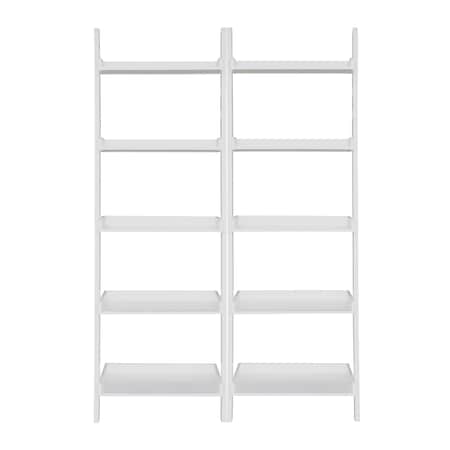 International Concepts Lean To Shelf Units with 5 Shelves, Set of 2 Pieces, Linen White K-SH69-2660-2