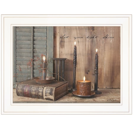 Homeroots Let Your Light Shine 1 White Framed Print Wall Art 404622