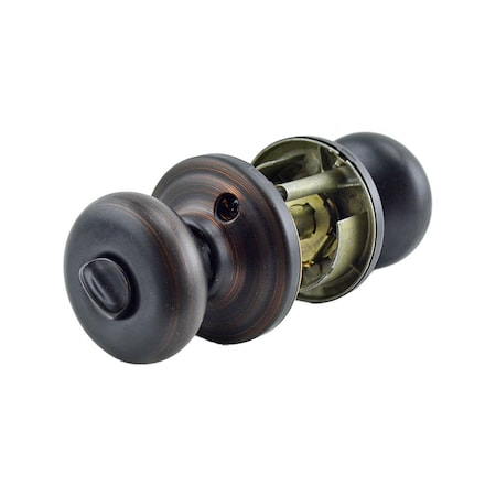Kwikset Hancock Knob Entry Door Lock with New Chassis with 6AL Latch and RCS Strike Venetian Bronze Finish 740H-11P