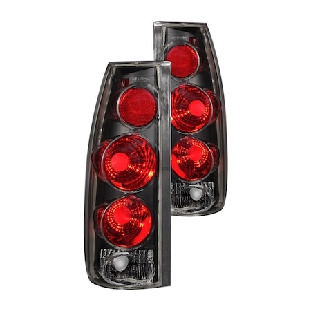 Anzo Usa 3D Style Black Taillights Driver & Passenger for 1999-2000 Cadillac Escalade ANZ211019