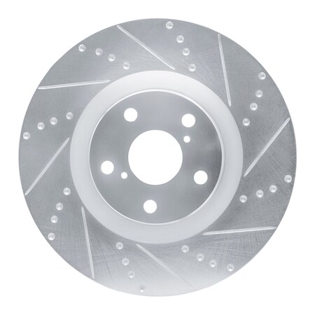 Dynamic Friction Co DFC Brake Rotor - Drilled and Slotted - Silver 631-75027D