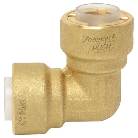 Parker Elbow, Brass, Push-Fit1/4", Push-Fit1/4" PZKPR-90E4 1/4" ELBOW