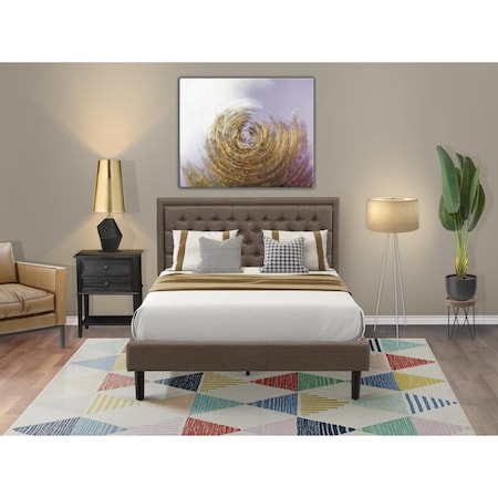 East West Furniture 2 Piece Kendall Queen Size Bedroom Set - Black KD18Q-1VL06