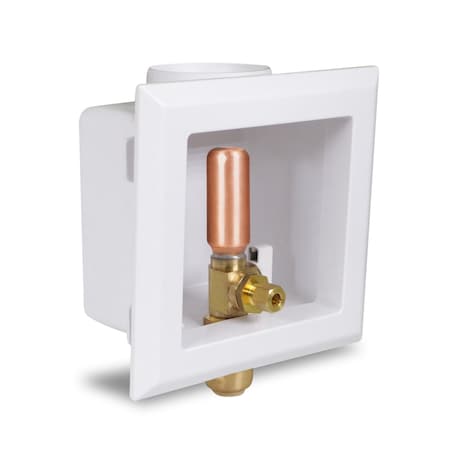 Everflow Icemaker Outlet Box W/ Hammer Arrester, 1/2'' Push-Fit, White ABS (Single) SB100-UH