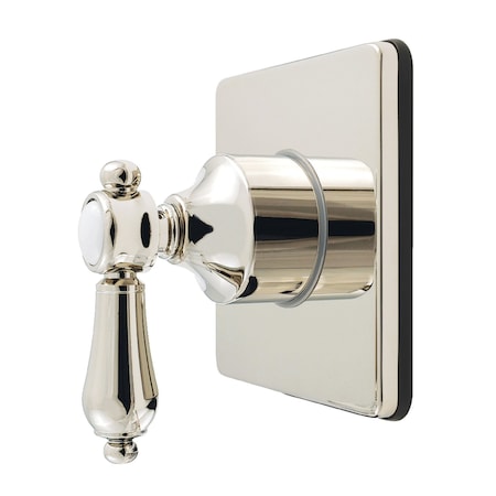 Kingston Brass Single-Handle Six-Way Diverter Valve with Square Trim Kit, Polished Nickel KS4046BAL