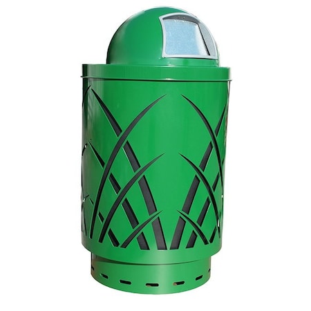 Witt Industries Green Outdoor Receptacle with Sleek Design with Dome Top SAW40P-DT-GN