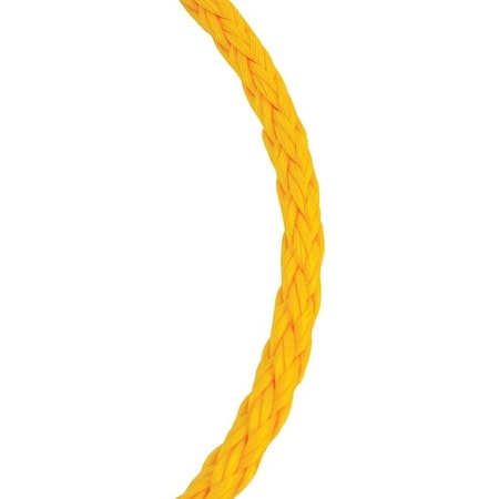 Baron Rope, 1/4 in Dia, 50 ft L, 100 lb Working Load, Polypropylene, Yellow 54808