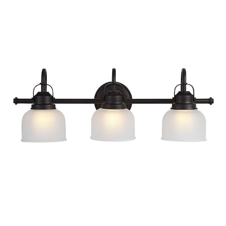 Jonathan Y Virginia 25.25" 3-Light Metal/Glass LED Vanity Light, Oil Rubbed Bronze JYL7409C