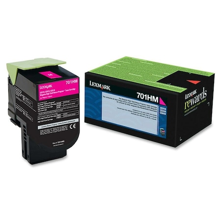 Lexmark 701HM High Yield Magenta Toner Cartridge 3K YLD 70C1HM0