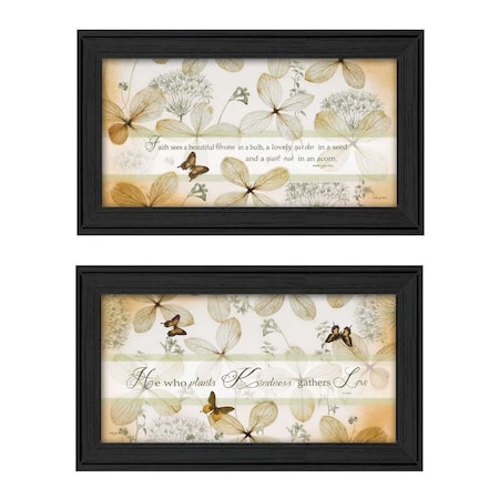 Homeroots Set Of Two Plant Kindness Black Framed Print Wall Art, 2PK 405720