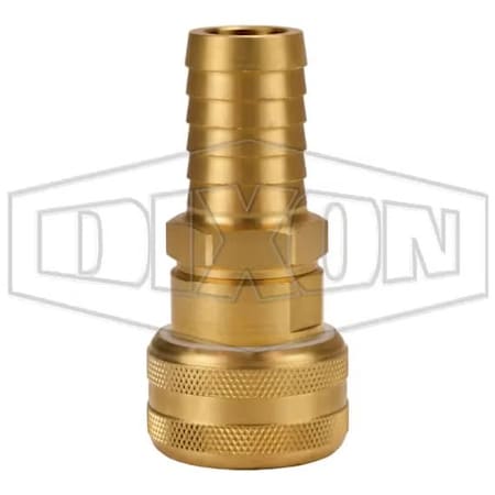 Dixon Air Chief Industrial Quick Connect Coupler, 3/4 in Nominal, Quick Connect Coupler x Hose Barb, Brass DC7048