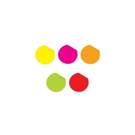 Bubblefast 1'' Multi-Color Fluorescent Inventory Circle Label Packs BFDL1235