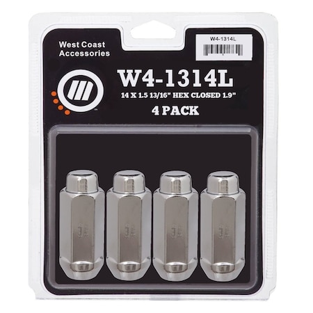 Wc Wheel Acc LUG NUTS 14 x 15 Millimeter Thread Size 60 Degree Conical Acorn Extra Long 190 Inch W4-1314L