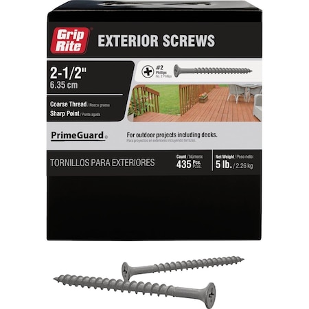 Grip-Rite Do it Best PrimeGuard No.10x2-1/2'' Exterior Screw, 5 Lb. DIB207839