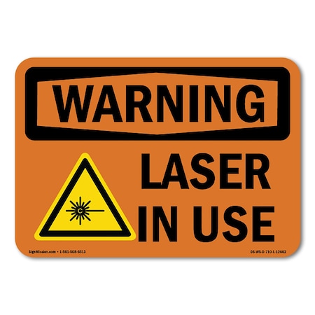 Signmission Laser In Use ANSI, 10 Inch X 7 Inch, Plastic Sign OS-WS-P-710-L-12662