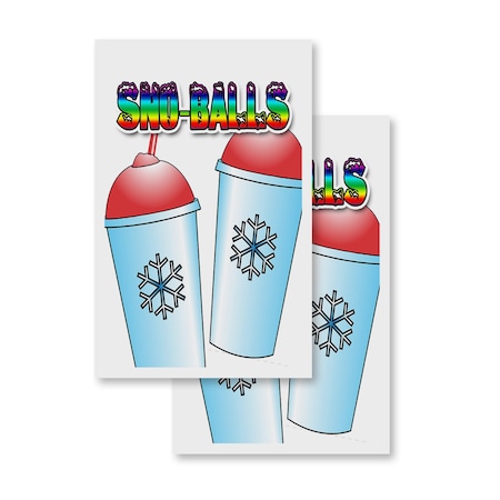 Signmission Sno-balls, Vinyl Decals Only 24 Inch x 36 Inch, Vinyl Decal, 2PK DSB-2436-2PACK-Sno-balls