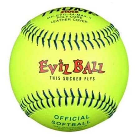 Safety First Trump MP-EVIL-44-MAX-Y 12 in. 44-525 Plus Yellow Leather Cover Official Softball SA3771633