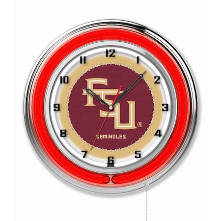 Holland Bar Stool Co Florida State Double Neon 19" Clock (Script) Clk19FSU-FS
