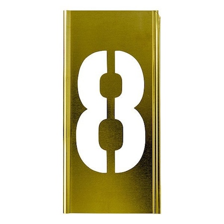 C.H. Hanson Stencil Sort-1" Brass Gothic 8, Number, Gothic Font, Brass, 1 Pieces 100088