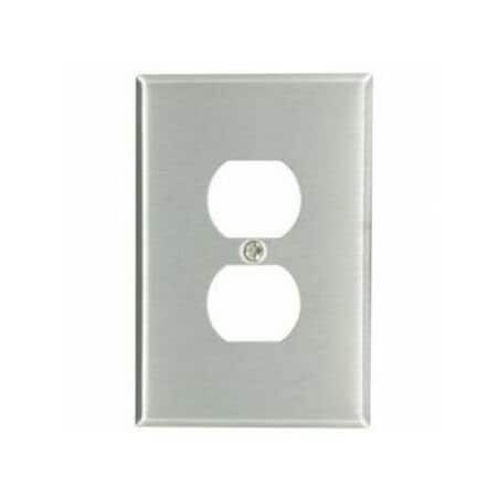 Leviton WallPlate, DuplexOutlet, StainlessSteel 84103