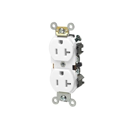 Leviton Industrial Series Heavy Duty Grade Duplex Receptacle, 20 Amp, 125 Volt 5342-W