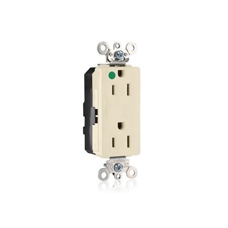 Leviton Modular Duplex Decora Receptacle, 15 Amp, 125 Volt M1626-ILI