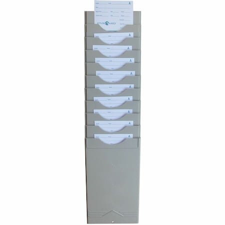 Pyramid 10 Pocket Time Card Rack, Putty, 16in H 400-10