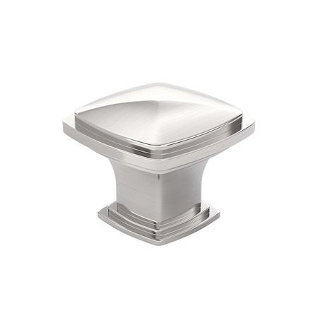 Richelieu Charlemagne Collection 1 11/16 in (43 mm) x 1 11/16 in (43 mm) Brushed Nickel Transitional Cabinet Knob BP81045195