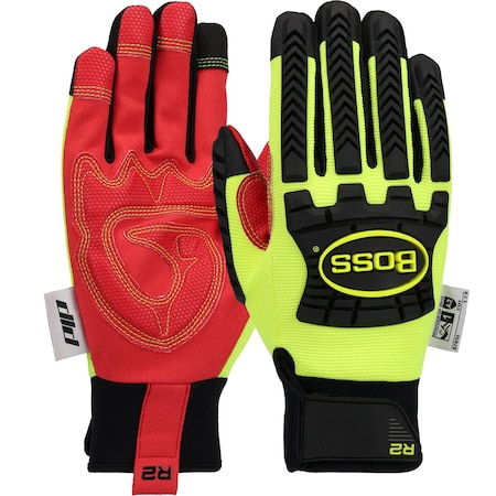 West Chester Protective Gear R2 Safety Rigger Synthetic Leather Double Palm w/Silicone Grip, Fabric Back, TPR Impact Protection 3695