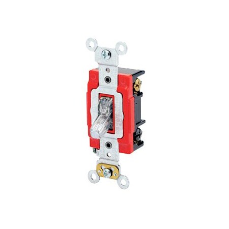 Leviton Toggle Switch, 20 Amp, 120 Volt, Clear 1223-LHC