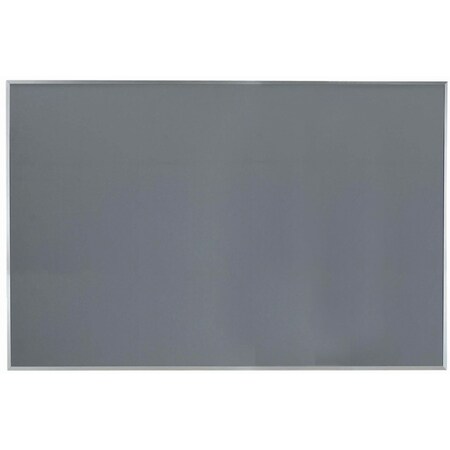 Aarco Designer ''Grey Mix'' Fabric Bulletin Board w/ a Clear Satin Anodized Aluminum Frame, 48''Hx72''W DF4872012