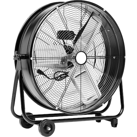 Edendirect 24 in 3-Speed Portable High Velocity Drum Fan in Black with Adjustable Tilt, 10250 CFM, Low Noise FF-J5203AC