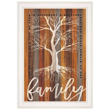 Homeroots Family Roots 1 White Framed Print Wall Art 415457