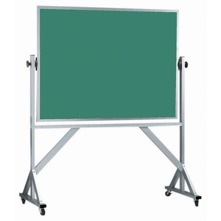 Aarco Mobile Reversible Freesting Green Chalkboard w/ Clear Satin Anodized Frame, 42''Hx60''W ARC4260G