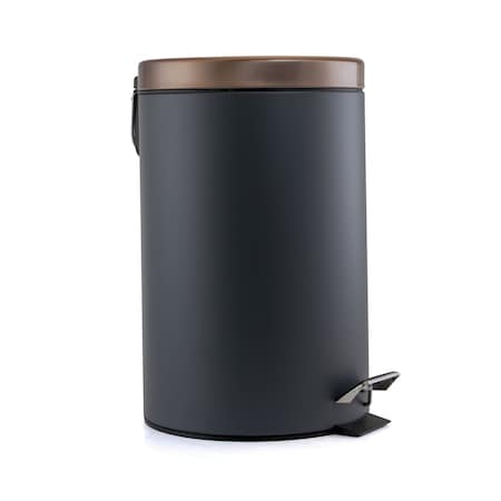 Elama 1.5 Gallon Stylish Grey and Copper Soft Pedal Office, Kitchen and Bathroom Trash Bin 750111715M