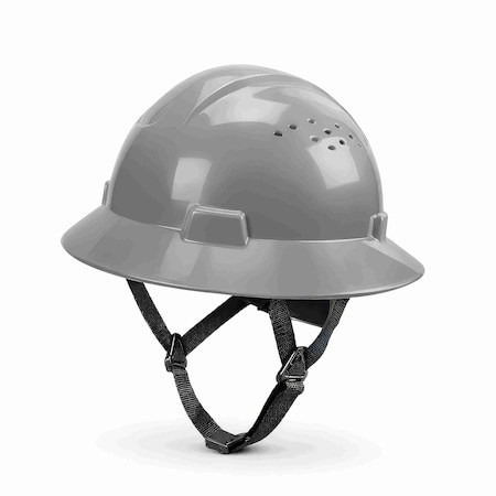 Ge Vented Hard Hat, HDPE, 4 Point Ratchet, Type 1, Class C, Gray GH328G
