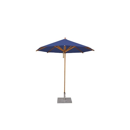 Bambrella Levante 8.5ft Round Solid Bamboo Market Umbrella with Black Canopy 2.5m R-L-B