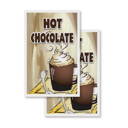 Signmission Hot Chocolate, Vinyl Decals Only 24 Inch x 36 Inch, Vinyl Decal, 2PK DSB-2436-2PACK-Hot Chocolate
