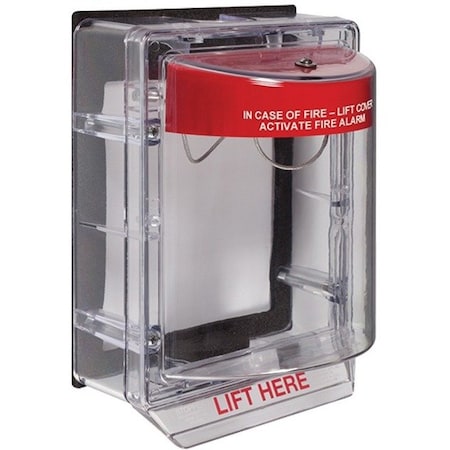 Safety Technology International Universal Stopper Cover, Polycarbonate, Surface Mount, 5 in W x 6 1/4 in H x 5 1/4 in D, Clear STI-1155