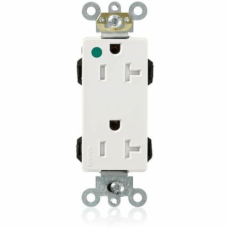 Leviton Illuminated Decora Receptacle, 20 Amp, 125 Volt M1636-ILW